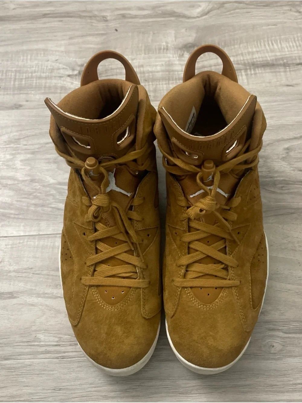 Air Jordan 6 Retro Size 12 Wheat Suede High Top Sneakers With Box